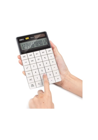 Hesap Makinesi 12 Digit Beyaz Çok Renkli