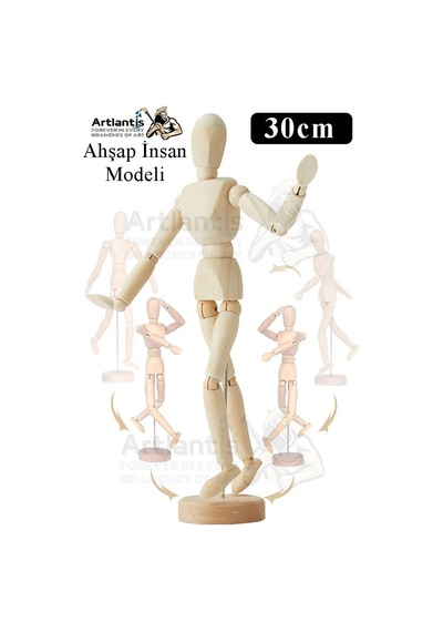 Ahşap İnsan Modeli 30 Cm 1 Paket İnsan Figürlü Ahşap Model Manken Resim Ressam Eğitimi Tahta Adam Kukla Stilist