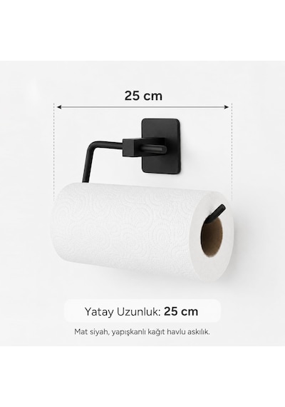 Yapışkanlı Metal Kağıt Havuluk, Havlu Peçete Askılığı, Yapışkanı Yanında, Hızlı Kurulum, Montaj Gerektirmez, Mutfak Ve Banyo İçin Paslanmaz Çelik Cok Renkli