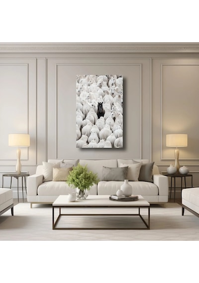 Siyah Asalet Cam Tablo Siyah Temalı Modern Duvar Dekoru 50x70 C