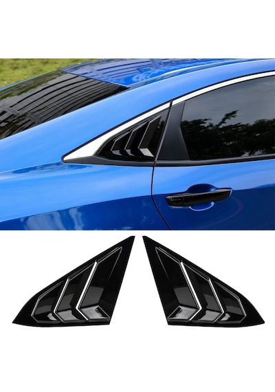 Honda Civic Fc5 Kelebek Cam Kaplama Vizörü Siyah Köşeli Model