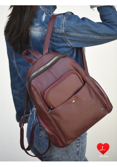 Jara Bag Freya Kadın Sırt Çantası Şık, Yumuşak Dokulu Ve 5 Bölmeli Bordo