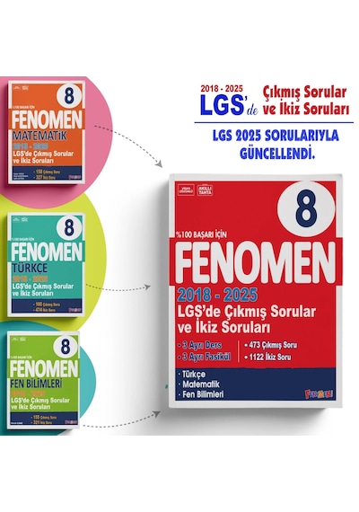 Fenomen 8. Sınıf Lgs Matematik-fen-türkçe Çıkmış Sorular Ve İkiz