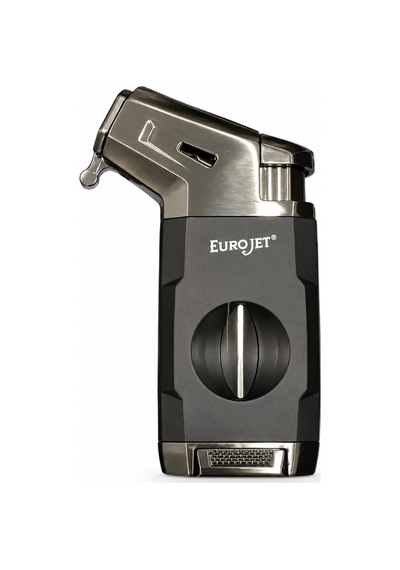 Eurojet Tek Torch Pürmüz Dahili V Kesicili Siyah Puro Çakmağı