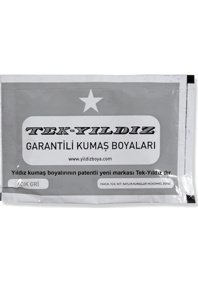 Tek Yıldız Kumaş Boyası Açık Gri