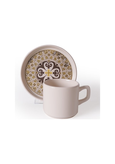 Keramika Timeless Brown Stackable Çay Takımı 8 Parça 4 Kişilik 21973 Krem