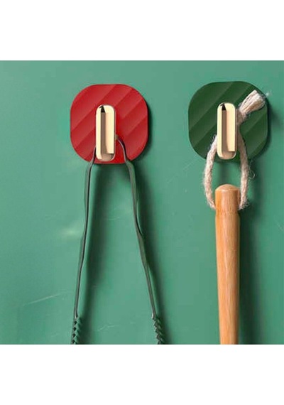 2li Yapışkanlı Retro Askılık Dolap Kapak Kulpu Yeşil Plastik 10 X 15 Çok Renkli Tr Diğer