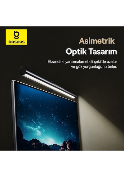 Baseusonline İ-wok 3 Manyetik Monitör Işığı 2700k-6000k Siyah