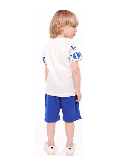Toontoy Kids Toontoy Erkek Çocuk Baskılı Şortlu Takım Ekru