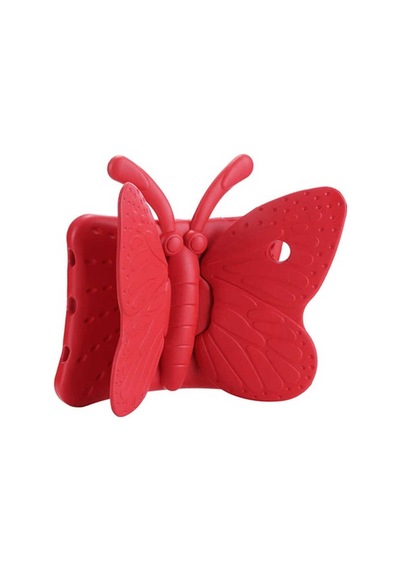 iPad Uyumlu  10.2 2021 9.nesil Frm Butterfly Standlı Tablet Kılıf-kırmızı Arka Kapak