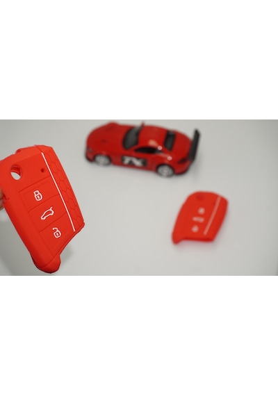 Seat Uyumlu Leon ibiza Ateca Silikon Anahtar Kırmızı Kılıf Seti
