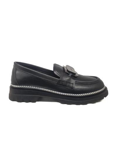 Ventes Demir Aksesuarlı Kadın Loafer Ayakkabı 989515-28z Siyah