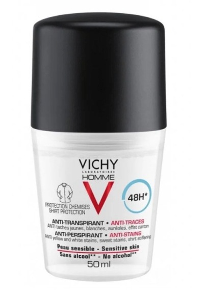 Vichy Homme 48h Antiperspirant Deodorant Anti-mark Roll-on 50ml