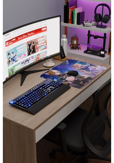 Gorou Genshin Impact Anime Oyuncu V1 - 48x40 Xl Gaming Mouse Pad Fare Altlığı