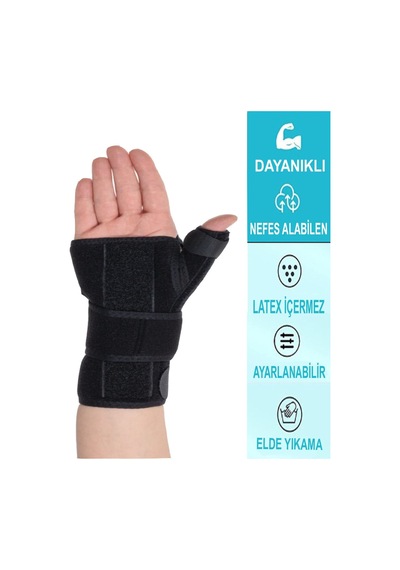 Başparmak Destekli El Bilek Ateli Karpal Tünel Bandaj Sağ-sol Siyah