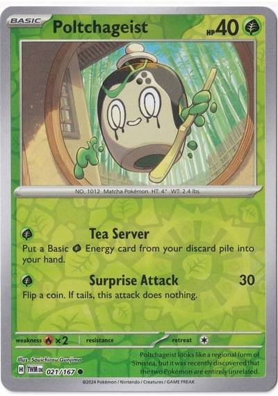 Poltchageist Reverse Holo 021/167 - Twilight Masquerade - Pokemon Kartı Mint