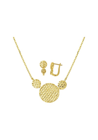 Yaşam Çiçeği Kolye Küpeli Altın Set Takımı ST2LBS14K18248