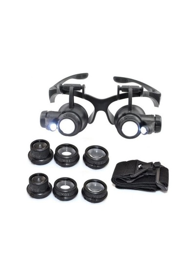 Gözlük Modeli 10x 15x 20x 25x Lens,2led Işıklı,büyüteç -