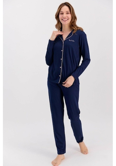 Pierre Cardin 7717 Kadın Boydan Patlı Pijama Takım