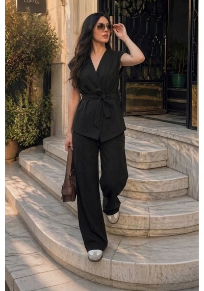 Seeh Siyah Basic Yelek Pantolon Takım Sh241 Standart