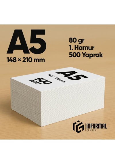 İnformal Fotokopi Kağıdı Premium Kalite A5 80 Gr 500 Yaprak