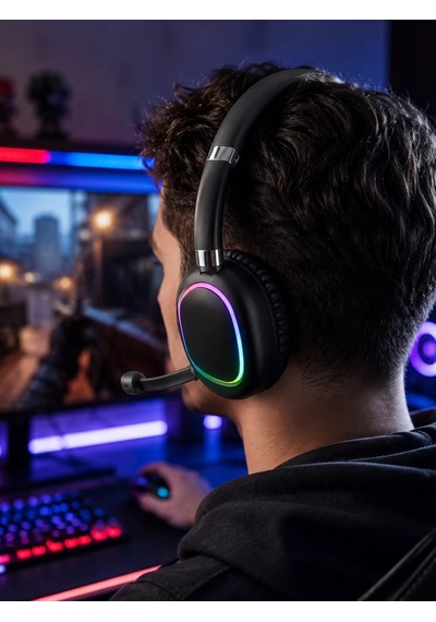 Northcity Kablosuz Bluetooth 5.0 Rgb Işıklı Kulaklık - Tek Şarjla Uzun Süre Dinlence