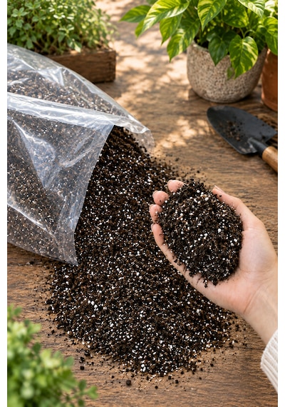 Premium Saksı Toprağı Karışımı --- Saksına Göre, İhtiyacın Kadar --- Jiffy Sphagnum Torf + Perlit + Cocopeat --- Steril, Böcek Yapmaz 4 L