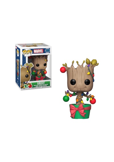 Funko 33982 Marvel: Holiday Groot W/lights & Ornaments Pop Bobble