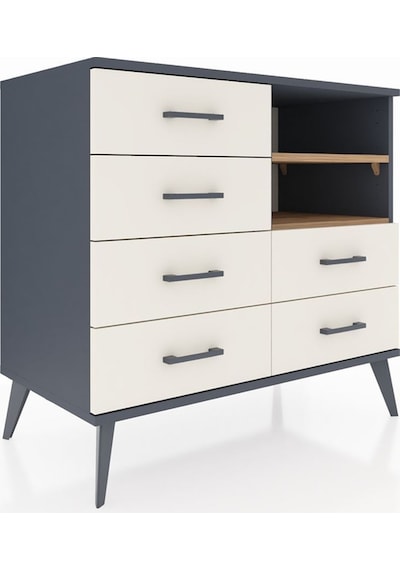 Hyperion Şifonyer 2 Raflı 6 Çekmeceli 88x44x80 Antrasit-çam/aytaşı Çam/aytaşı Hyperion Şifonyer 2 Raflı 6 Çekmeceli 88x44x80 Antrasit-çam/aytaşı Çam/aytaşı