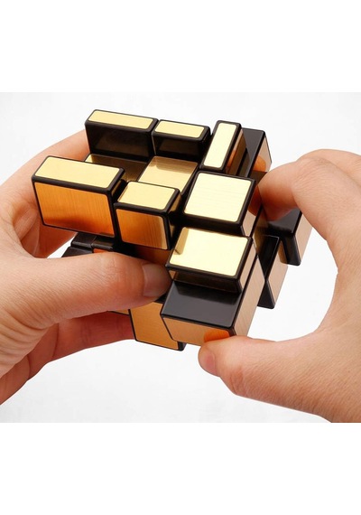 Geometrik Zeka Küpü 3x3 Farklı Şekiller Zor Bulmaca Zeka Oyuncakları Gold