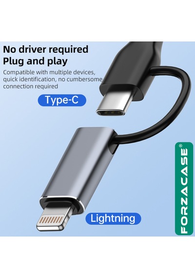 2in1 Type-c Ve Lightning Girişli Usb 3.0 Otg Adaptörü - Fc899