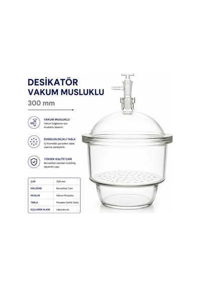 Desikatör Vakum Musluklu 300 Mm