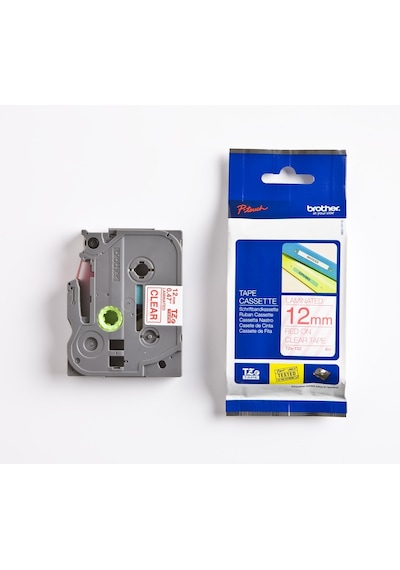 Brother P-Touch TZE-132 TZE-Tape 12 MM Şeffaf Üzerine Kırmızı Lami