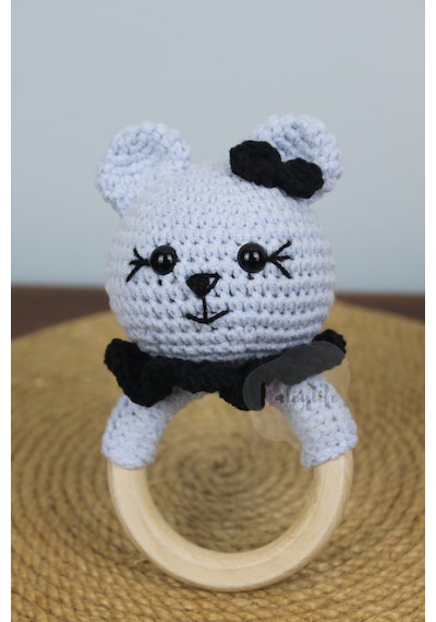 Aleylife Amigurumi Organik Ayıcık Çıngırak Diş Kaşıyıcı