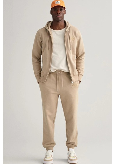 Gant Men's Regular Fit Sweatpants With Logo Beige Erkek Regular Fit Pamuk Eşofman Altı Bej