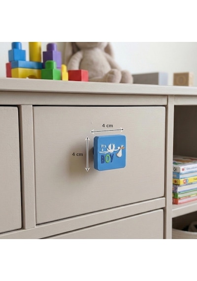 Çocuk Odası Mobilya Kulp Dolap Düğme Boy No:57 Mavi