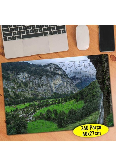 İsviçre Alp Dağları Manzara 240 Parça Puzzle Yapboz-56184748