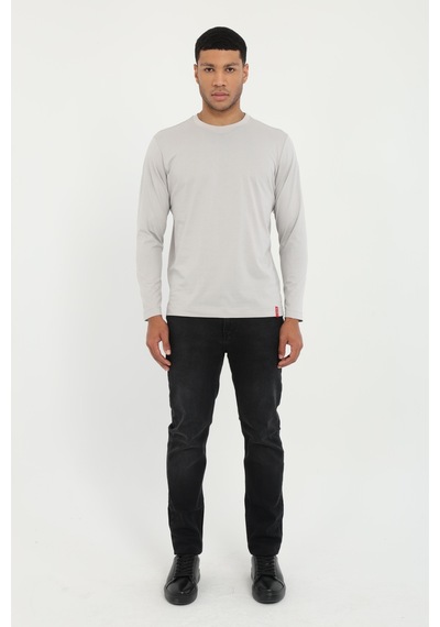 Dufy Erkek Regular Fit Bisiklet Yaka Gri Sweatshirt-25506
