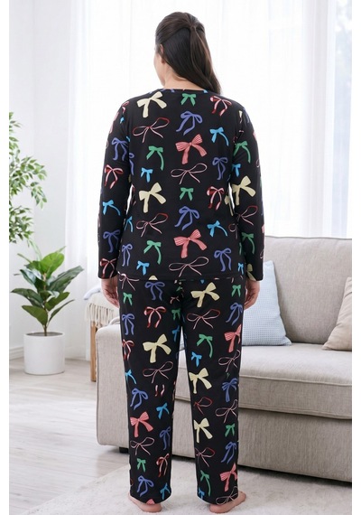 Siyah İnci Desenli Termal Kumaşlı Ultra Soft Yumuşak Büyük Beden Battal Boy Örme Pijama Takımı 26226704 Siyah Siyah İnci Desenli Termal Kumaşlı Ultra Soft Yumuşak Büyük Beden Battal Boy Örme Pijama Takımı 26226704 Siyah