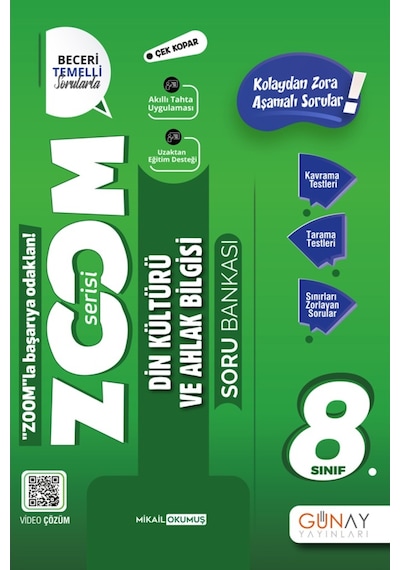 Günay Yayınları 8. Sınıf Din Kültürü Zoom Serisi Soru Bankası
