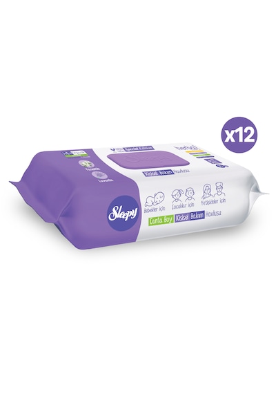 Sleepy Herbal Kişisel Bakım Havlusu Çanta Boy 12x25 300 Yaprak 12'li Set