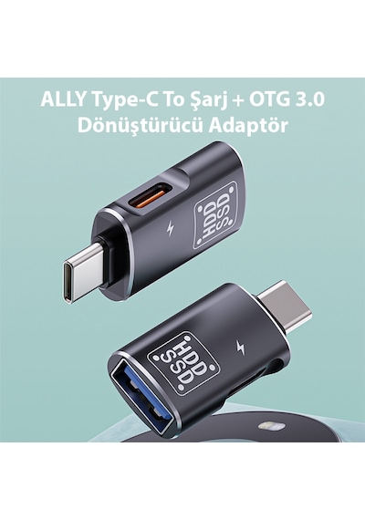 Ally Type-c To Şarj + Otg 3.0 Dönüştürücü Adaptör