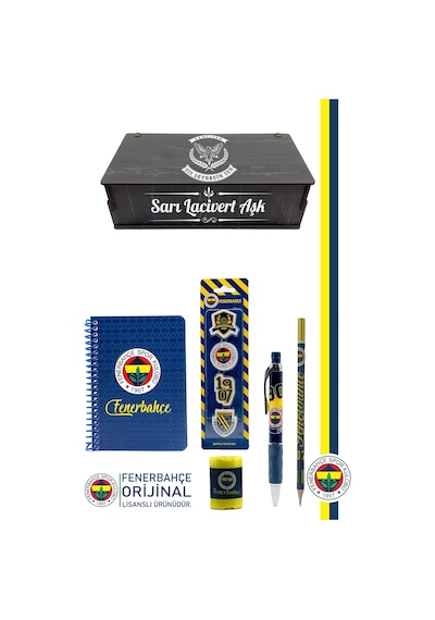 Fenerbahçe Orijinal Lisanslı Kalem Kalemtraş Bloknot Silgi Hediyelik Set Lacivert 005 Lacivert