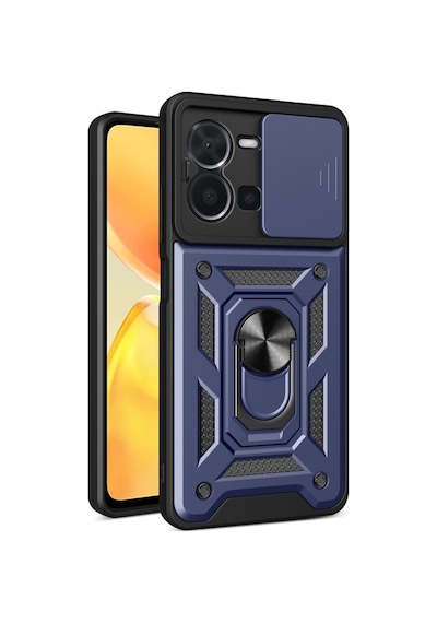 Nihcase Vivo Y35 Kılıf Magnetik Standlı Kamera Korumalı Slide Sürgülü Cover Kapak