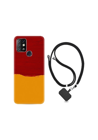 Infinix Hot 10 Kılıf Boyun Askılı Sarı Kırmızı Boya 1708