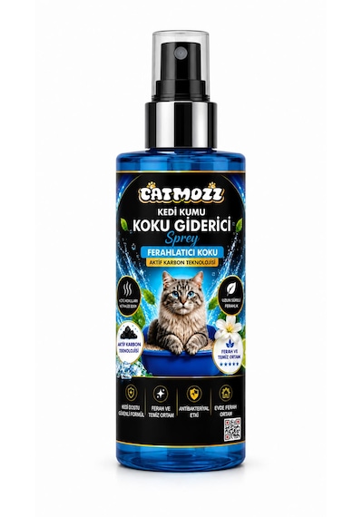 Catmozz Aktif Karbonlu Kedi Kumu Koku Giderici Sprey 200 Ml