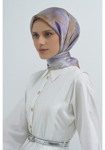 Armine Saf İpek Sura Eşarp-2026 İlkbahar-yaz- 95010d Lila-yeşil