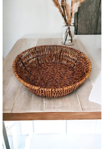 Hasır Rattan Ekmeklik Ekmek Sepeti Yuvarlak Çap 24cm Diğer