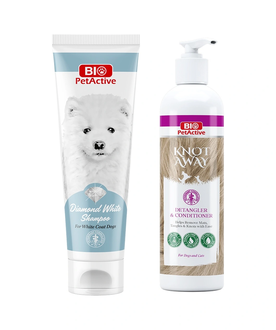 Bio Petactive Diamond Beyaz Tüylü Köpek Şampuanı 250 Ml + Knot Away Kıtık Açıcı Krem 185 Ml 2 Li Set