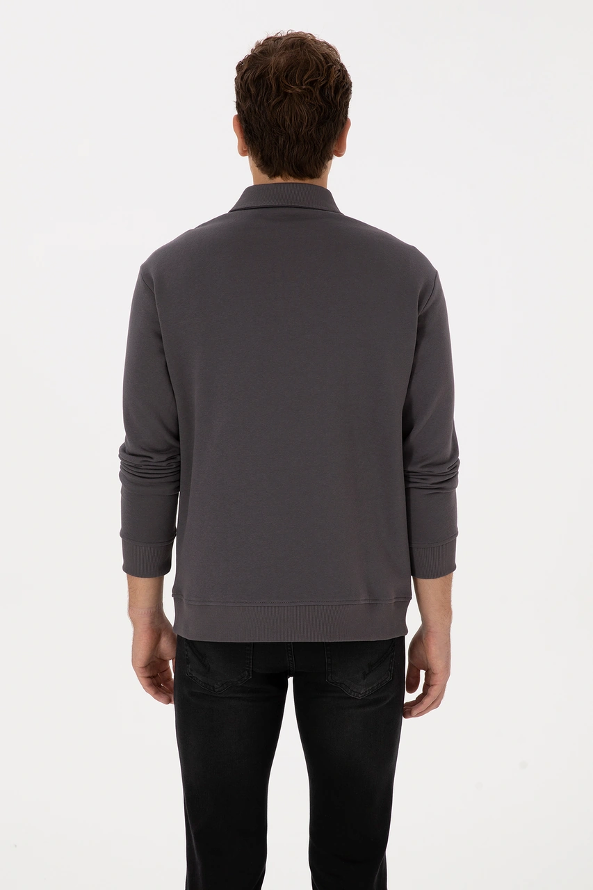U.S. Polo Assn. Erkek Regular Fit Yarım Fermuarlı Şardonlu Antrasit Basic Sweatshirt 50313783-VR006 U.S. Polo Assn. Erkek Regular Fit Yarım Fermuarlı Şardonlu Antrasit Basic Sweatshirt 50313783-VR006